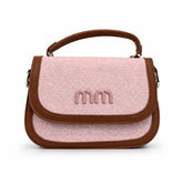 Bag Shoppe Women Pink Canvas Mini Top-Handle Bag - Playful Two-Tone Mini Bag for Girls, College & Daily Use