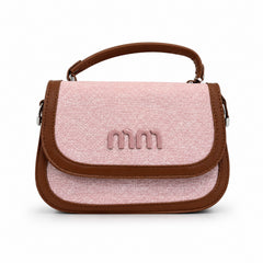 Bag Shoppe Women Pink Canvas Mini Top-Handle Bag - Playful Two-Tone Mini Bag for Girls, College & Daily Use