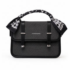 Bag Shoppe Women Black Fashion & Bags Woven Satchel - Bold Textured Bag for Office, Evening & Special Occasions