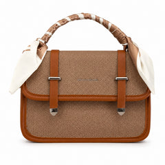 Bag Shoppe Women Brown Fashion & Bags Woven Satchel - Warm Textured Bag for Office, Shopping & Daily Use