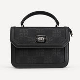 Bag Shoppe Women Black Monogram Structured Handbag - Powerful Designer-Inspired Bag for Office, Evening & Outings