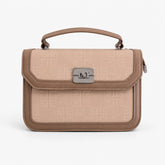 Bag Shoppe Women Beige Monogram Satchel - Versatile Designer-Inspired Bag for Office, Travel & Daily Use