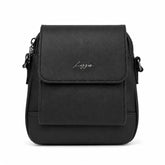 Bag Shoppe Women Black Lizzie Flap Sling Bag - Sleek Everyday Backpack for College, Work & Travel