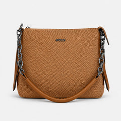 Bag Shoppe Women Brown Ettoli Chain Crossbody Bag - Warm Luxe Sling for Brunch, Shopping & Daily Use