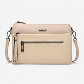 Bag Shoppe Women Beige Ettoli Two-Tone Crossbody Bag - Fresh Refined Sling for Office, College & Daily Use
