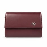 Bag Shoppe Women Maroon Heart-Lock Sling Bag - Romantic Charming Sling for College, Brunch & Outings