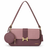 Bag Shoppe Women Pink Two-Tone Baguette Shoulder Bag - Luxe Fashion Bag for Brunch, Evening & Special Occasions