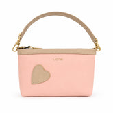 Bag Shoppe Women Pink Lizzie Heart Patch Mini Baguette - Sweet Pastel Mini Bag for Girls, College & Daily Use