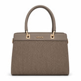 Bag Shoppe Women Taupe Ettoil Woven Dual-Handle Handbag - Sophisticated Artisan Bag for Office, Travel & Outings