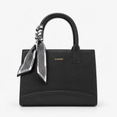 Bag Shoppe Women Black Valendnee Scarf Handle Handbag - Bold Statement Bag for Office, Evening & Special Occasions