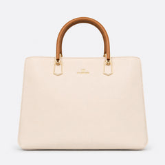 Bag Shoppe Women Cream Valendnee VD Structured Satchel - Elegant Designer Bag for Office, Travel & Special Occasions