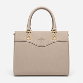Bag Shoppe Women Beige Valendnee Infinity-Lock Handbag - Refined Elegant Bag for Office, Brunch & Special Occasions