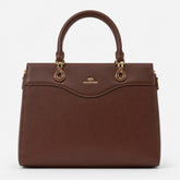 Bag Shoppe Women Brown Valendnee Infinity-Lock Handbag - Rich Sophisticated Bag for Office, Travel & Daily Use