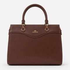 Bag Shoppe Women Brown Valendnee Infinity-Lock Handbag - Rich Sophisticated Bag for Office, Travel & Daily Use