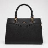 Bag Shoppe Women Black Valendnee Infinity-Lock Handbag - Sleek Classic Bag for Office, Evening & Daily Use