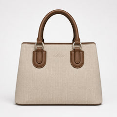 Bag Shoppe Women Cream Vanessa Dilee Canvas Handbag - Casual Chic Bag for Brunch, Shopping & Daily Use