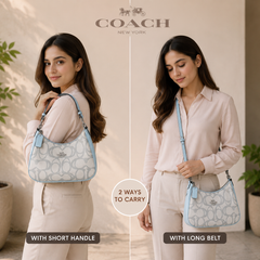 Coach Signature Canvas Convertible Shoulder Bag – Blue