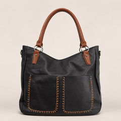 Bag Shoppe Women Black Tote Bag - Stylish Everyday Bag for Office, Travel & Daily Use