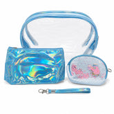 Bag Shoppe Women Blue Makeup Pouch - Compact Cosmetic Organizer for Travel & Daily Use