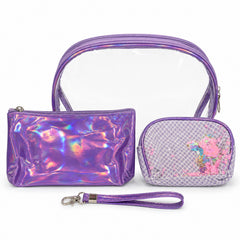 Bag Shoppe Women Purple Makeup Pouch - Compact Cosmetic Organizer for Travel & Daily Use