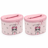 Bag Shoppe Women Pink Makeup Box - Spacious Cosmetic Storage Organizer for Travel & Daily Use
