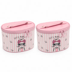 Bag Shoppe Women Pink Makeup Box - Spacious Cosmetic Storage Organizer for Travel & Daily Use
