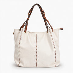 Bag Shoppe Women White Tote Bag - Stylish Everyday Bag for Office, Travel & Daily Use
