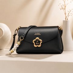Classic Dual Belt Sling Purse for Women | Pearl & Long Strap Crossbody Slingbag