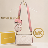 Michael Kors Women’s 3-in-1 Signature Crossbody Bag – Pink & Vanilla