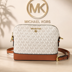 Michael Kors Signature Vanilla White Crossbody Sling Bag with Adjustable Strap
