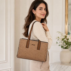 Bag Shoppe Women Brown Big Size Handbag - Spacious Everyday Bag for Office, Travel & Daily Use