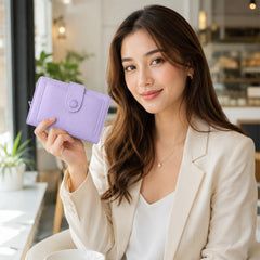 Bag Shoppe Women Purple Wallet - Compact Everyday Wallet for Cards, Cash & Daily Use