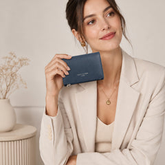 Bag Shoppe Women Blue Wallet - Compact Everyday Wallet for Cards, Cash & Daily Use