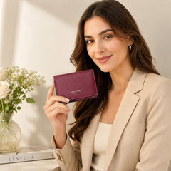 Bag Shoppe Women Maroon Wallet - Compact Everyday Wallet for Cards, Cash & Daily Use