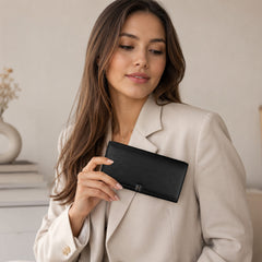 Bag Shoppe Women Black Wallet - Compact Everyday Wallet for Cards, Cash & Daily Use