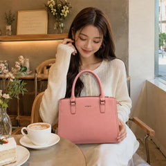 Bag Shoppe Women Pink Enigma Large Structured Handbag - Powerful Feminine Bag for Office, Travel & Outings