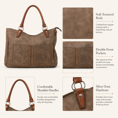 Bag Shoppe Women Apricot Tote Bag - Stylish Everyday Bag for Office, Travel & Daily Use