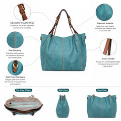 Bag Shoppe Women Blue Tote Bag - Stylish Everyday Bag for Office, Travel & Daily Use