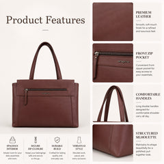 Bag Shoppe Women Brown Big Size Handbag - Spacious Everyday Bag for Office, Travel & Daily Use