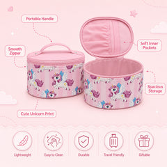 Bag Shoppe Women Pink Makeup Box - Spacious Cosmetic Storage Organizer for Travel & Daily Use