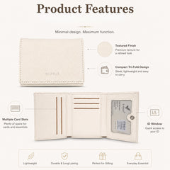 Bag Shoppe Women White Wallet - Compact Everyday Wallet for Cards, Cash & Daily Use