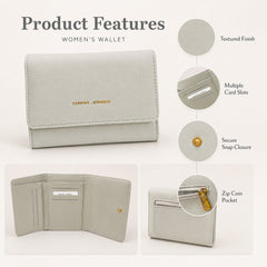 Bag Shoppe Women Light Green Wallet - Compact Everyday Wallet for Cards, Cash & Daily Use