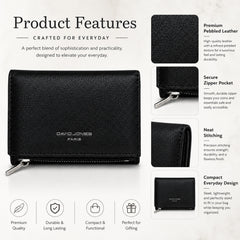 Bag Shoppe Women Black Wallet - Compact Everyday Wallet for Cards, Cash & Daily Use