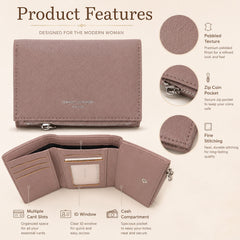 Bag Shoppe Women Apricot Wallet - Compact Everyday Wallet for Cards, Cash & Daily Use