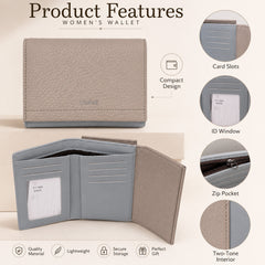 Bag Shoppe Women Beige Wallet - Compact Everyday Wallet for Cards, Cash & Daily Use