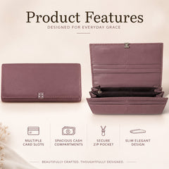 Bag Shoppe Women Purple Wallet - Compact Everyday Wallet for Cards, Cash & Daily Use