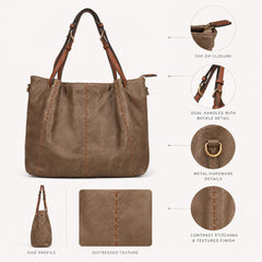 Bag Shoppe Women Apricot Tote Bag - Stylish Everyday Bag for Office, Travel & Daily Use