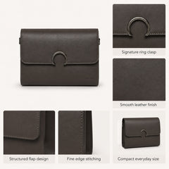 Bag Shoppe Women Grey Ungaro Horseshoe Ring Crossbody - Sophisticated Designer Sling for Office, Evening & Outings