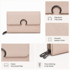 Bag Shoppe Women Pink Enigma Arc Ring Flap Sling Bag - Elegant Compact Clutch for Office, Evening & Outings