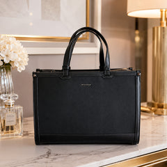 Bag Shoppe Women Black Big Size Handbag - Spacious Everyday Bag for Office, Travel & Daily Use